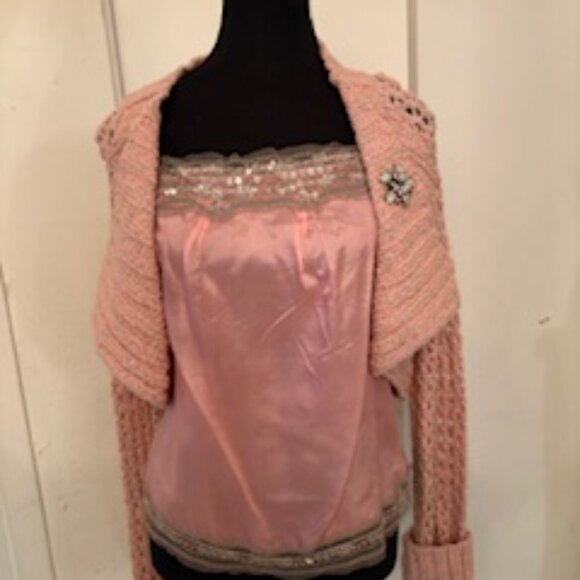 Pink satin embellished cami - Picture 6 of 7